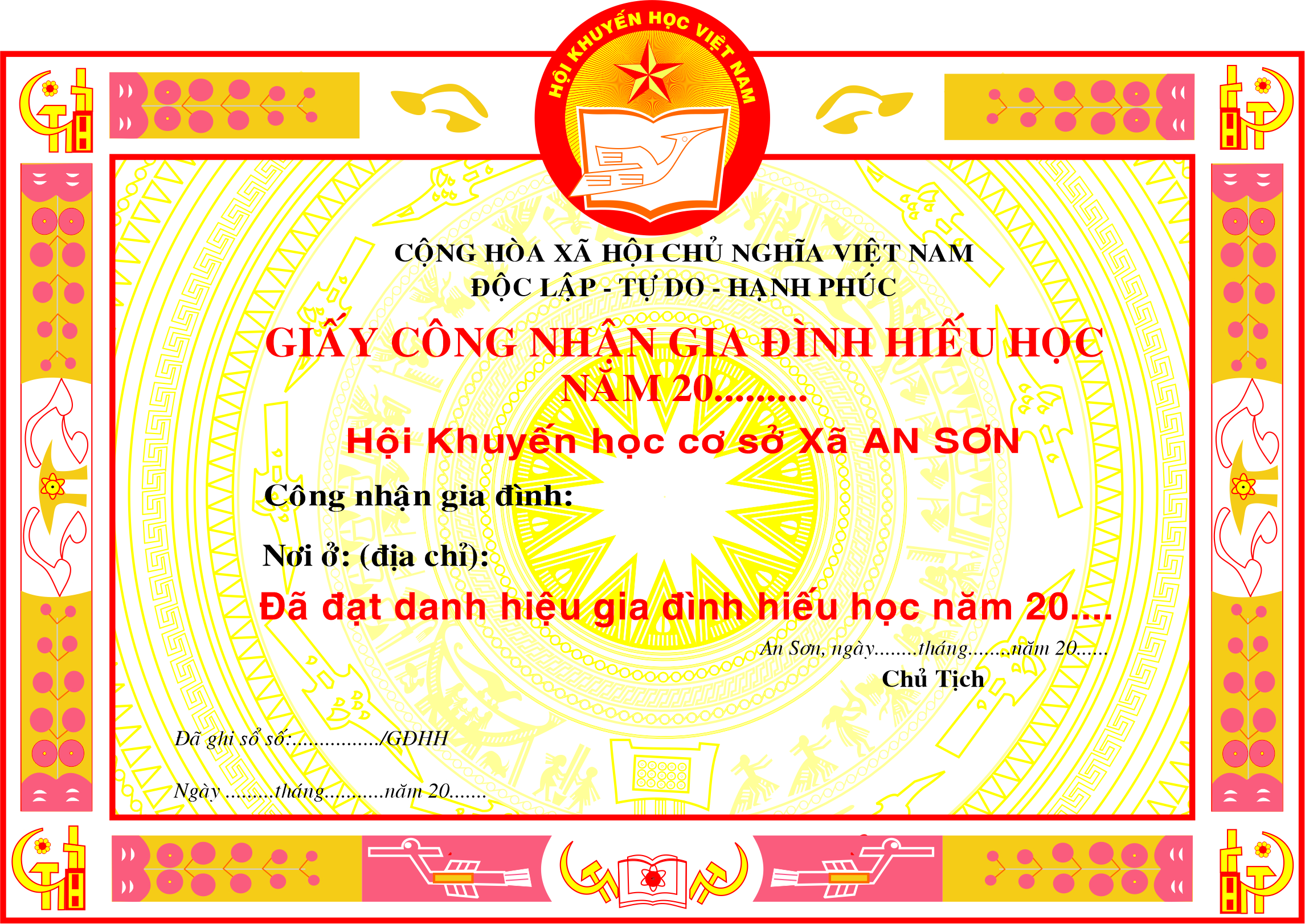 in giấy khen - tại bình dương