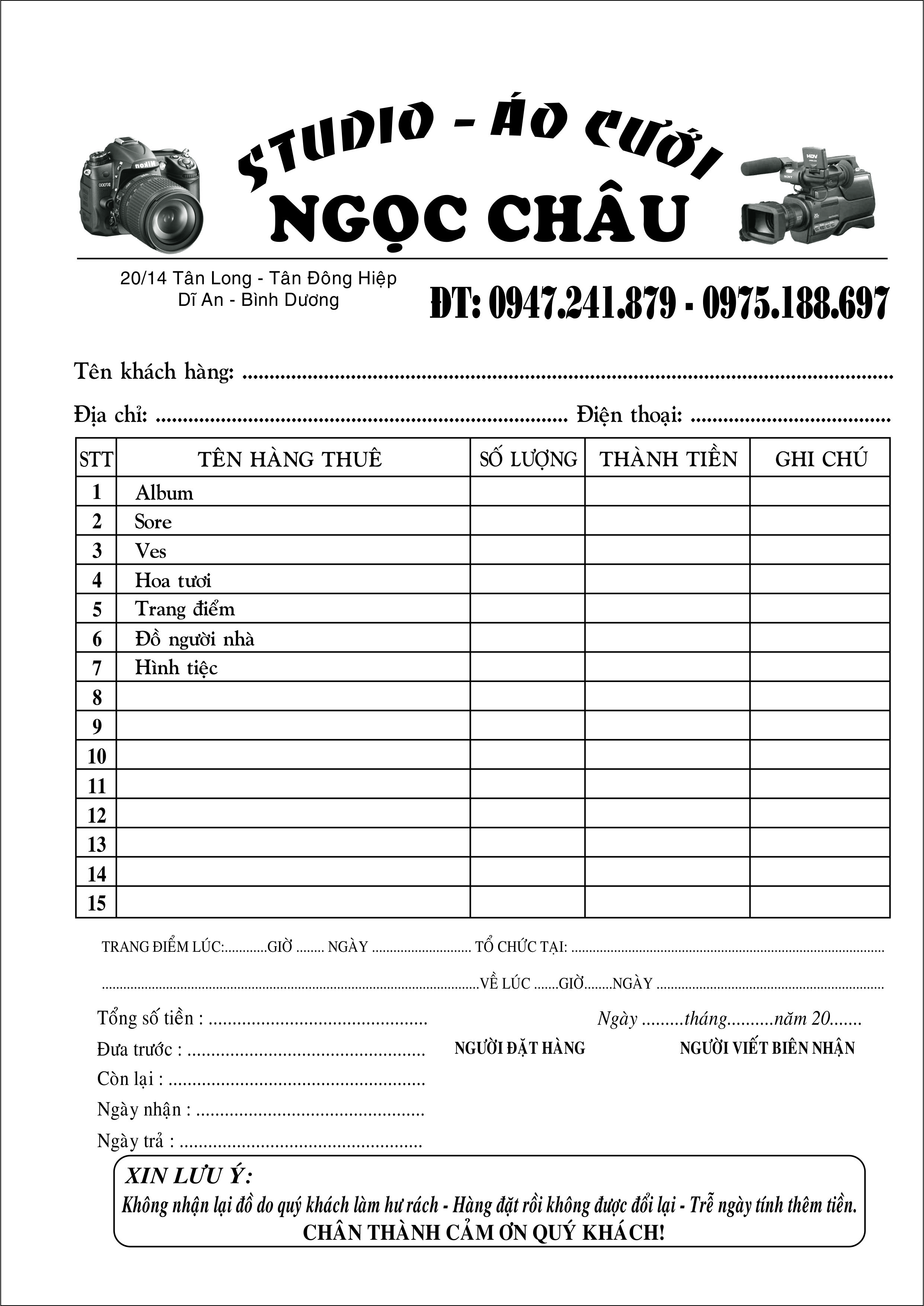 Họp đồng áo cưới