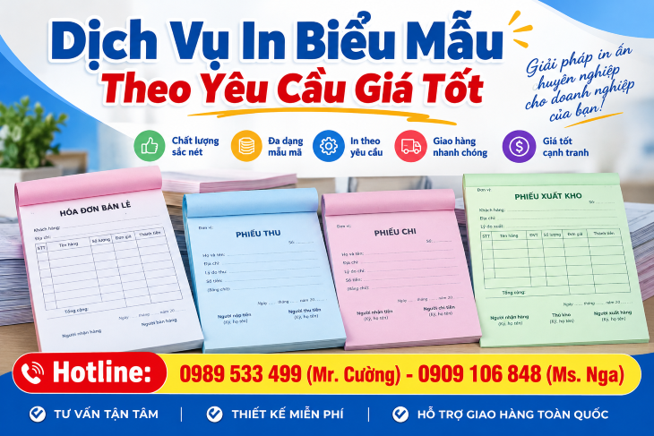  Dịch Vụ In Biểu Mẫu Theo Yêu Cầu Giá Tốt