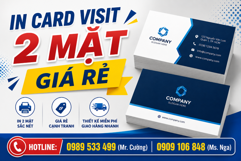  In Card Visit Hai Mặt Giá Rẻ Theo Yêu Cầu