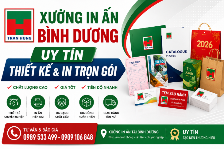Xưởng In Ấn Bình Dương Uy Tín – Thiết Kế & In Trọn Gói