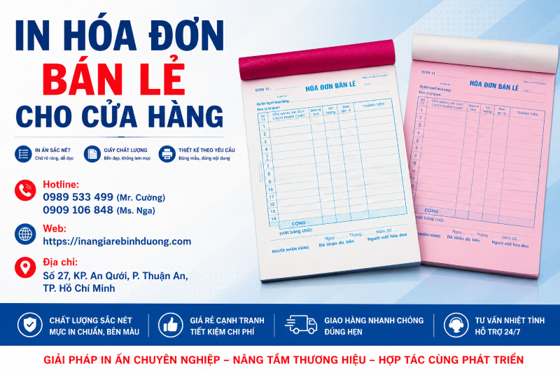 In Hóa Đơn Bán Lẻ Cho Cửa Hàng Chuyên Nghiệp, Giá Tốt