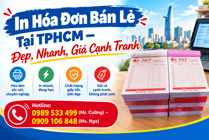 In Hóa Đơn Bán Lẻ Tại TPHCM – Đẹp, Nhanh, Giá Cạnh Tranh
