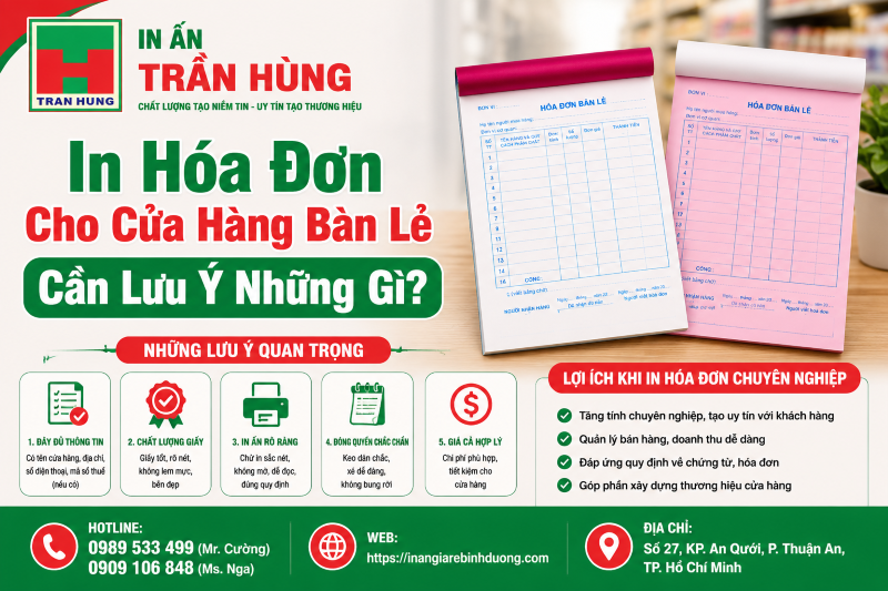 In Hóa Đơn Cho Cửa Hàng Bán Lẻ Cần Lưu Ý Những Gì?