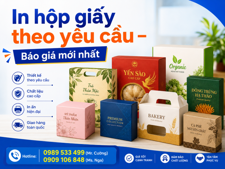 In hộp giấy theo yêu cầu – Giải pháp nâng tầm thương hiệu sản phẩm