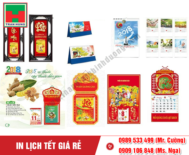  In lịch tết giá rẻ 2024 Giáp Thìn tại Bình Dương | In theo yêu cầu