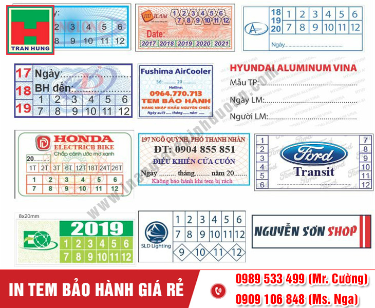 Xưởng In Tem Bảo Hành Số Lượng Ít Theo Yêu Cầu Giá Tốt
