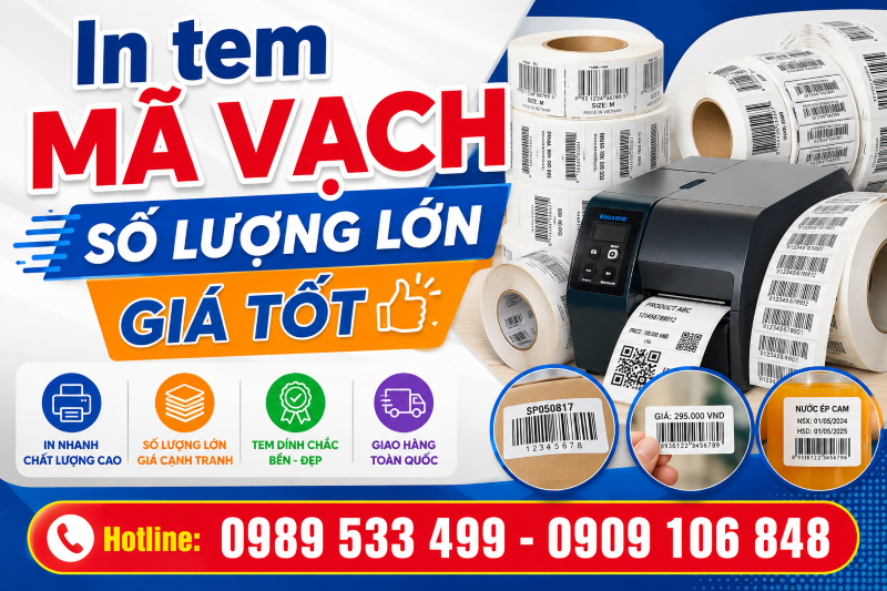 In tem mã vạch số lượng lớn giá tốt – Giải pháp tiết kiệm chi phí