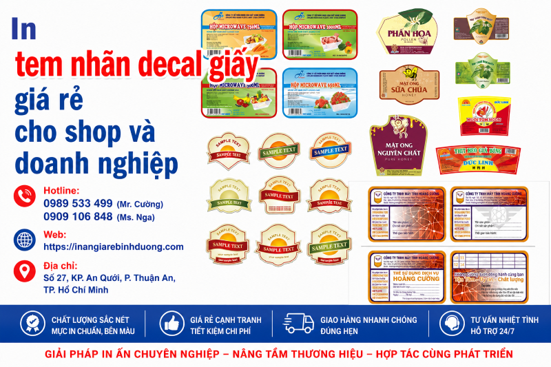 In Tem Nhãn Decal Giấy Giá Rẻ Cho Shop Và Doanh Nghiệp