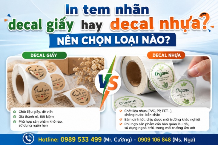 In tem nhãn decal giấy hay decal nhựa? Nên chọn loại nào?