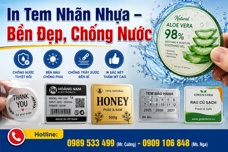 In Tem Nhãn Nhựa Bền Đẹp, Chống Nước