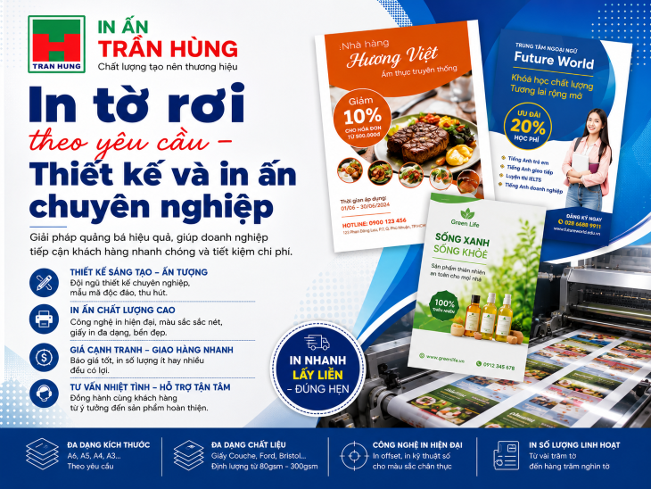  In tờ rơi theo yêu cầu – Thiết kế và in ấn chuyên nghiệp