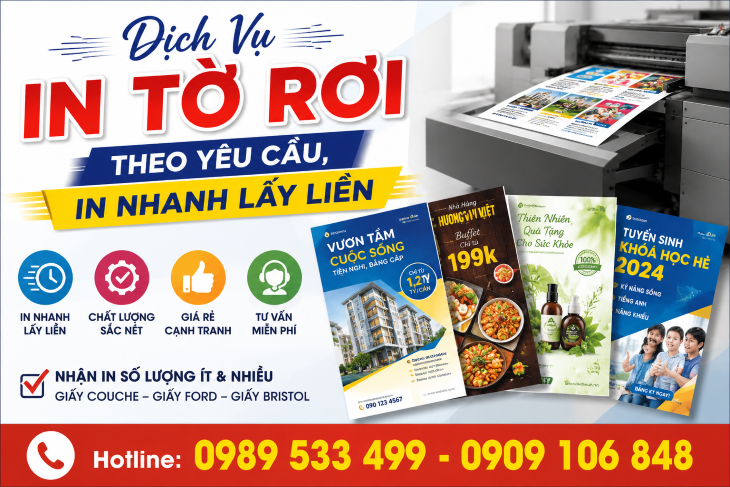 Dịch Vụ In Tờ Rơi Theo Yêu Cầu, In Nhanh Lấy Liền